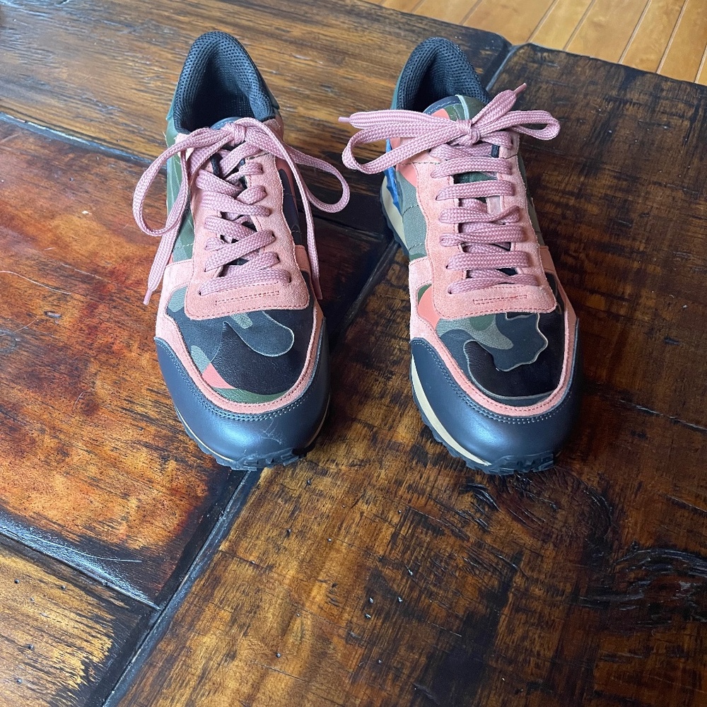 Valentino Rockstud Camouflage Sneaker